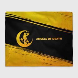 Плед флисовый Angels of Death - gold gradient: надпись и символ, цвет: 3D-велсофт