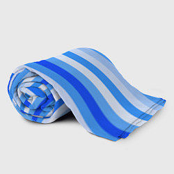 Плед флисовый Полосатый голубой, цвет: 3D-велсофт — фото 2