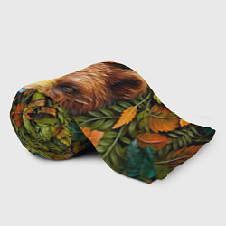 Плед флисовый Медведь в листьях, цвет: 3D-велсофт — фото 2