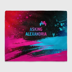 Плед флисовый Asking Alexandria - neon gradient: символ сверху, цвет: 3D-велсофт
