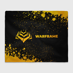 Плед флисовый Warframe - gold gradient: надпись и символ, цвет: 3D-велсофт