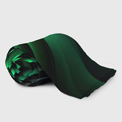 Плед флисовый Черно зеленые полосы, цвет: 3D-велсофт — фото 2