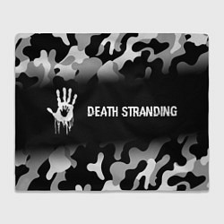 Плед флисовый Death Stranding glitch на темном фоне: надпись и с, цвет: 3D-велсофт