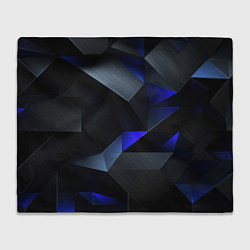 Плед флисовый Black blue abstract, цвет: 3D-велсофт