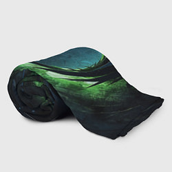 Плед флисовый Объемная зеленая абстракция, цвет: 3D-велсофт — фото 2