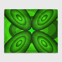 Плед флисовый Зеленые овалы, цвет: 3D-велсофт