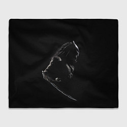 Плед флисовый Хищник на черном фоне, цвет: 3D-велсофт