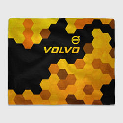 Плед флисовый Volvo - gold gradient: символ сверху, цвет: 3D-велсофт