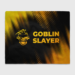 Плед флисовый Goblin Slayer - gold gradient: надпись и символ, цвет: 3D-велсофт
