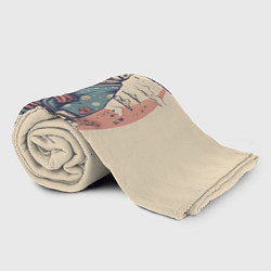 Плед флисовый Кот-самурай, цвет: 3D-велсофт — фото 2