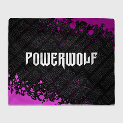 Плед флисовый Powerwolf rock legends: надпись и символ, цвет: 3D-велсофт
