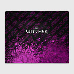Плед флисовый The Witcher pro gaming: символ сверху, цвет: 3D-велсофт
