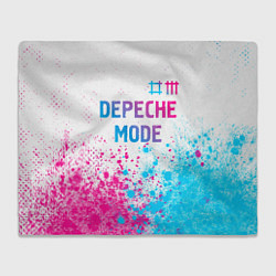 Плед флисовый Depeche Mode neon gradient style: символ сверху, цвет: 3D-велсофт