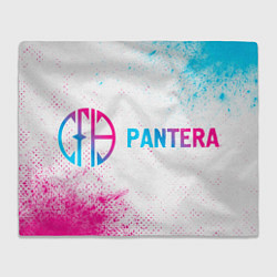 Плед флисовый Pantera neon gradient style: надпись и символ, цвет: 3D-велсофт