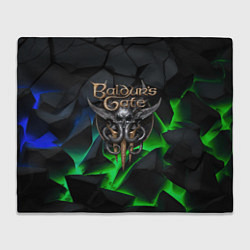 Плед Baldurs Gate 3 black blue neon