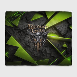 Плед Baldurs Gate 3 logo green abstract