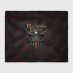 Плед Baldurs Gate 3 logo red black geometry
