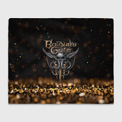 Плед Baldurs Gate 3 logo dark gold logo