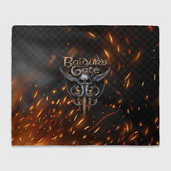 Плед Baldurs Gate 3 logo fire