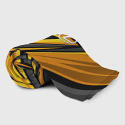Плед флисовый Лексус - желтая спортивная абстракция, цвет: 3D-велсофт — фото 2