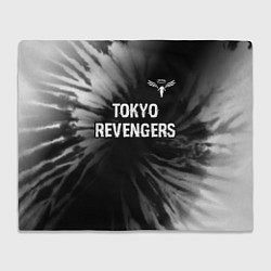 Плед флисовый Tokyo Revengers glitch на темном фоне: символ свер, цвет: 3D-велсофт