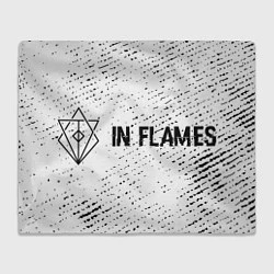 Плед флисовый In Flames glitch на светлом фоне: надпись и символ, цвет: 3D-велсофт