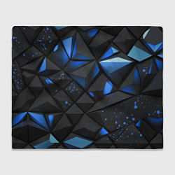 Плед флисовый Blue black texture, цвет: 3D-велсофт