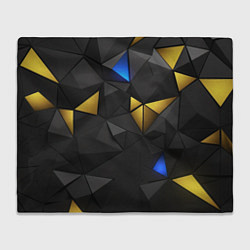 Плед флисовый Black yellow geometry, цвет: 3D-велсофт