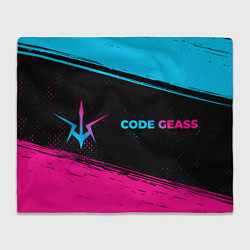 Плед флисовый Code Geass - neon gradient: надпись и символ, цвет: 3D-велсофт