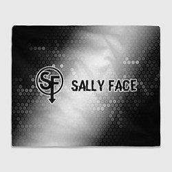 Плед флисовый Sally Face glitch на светлом фоне: надпись и симво, цвет: 3D-велсофт