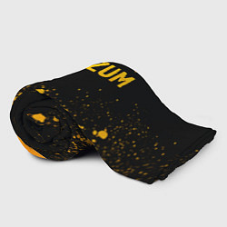 Плед флисовый Burzum - gold gradient: символ сверху, цвет: 3D-велсофт — фото 2