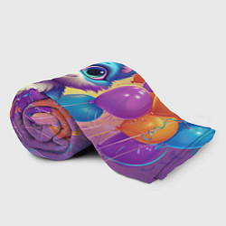Плед флисовый Котик с воздушными шариками, цвет: 3D-велсофт — фото 2