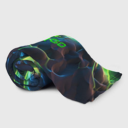 Плед флисовый CSGO green neon, цвет: 3D-велсофт — фото 2