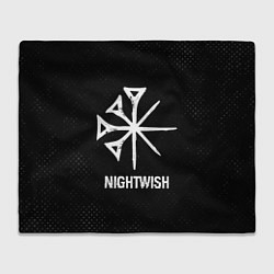 Плед флисовый Nightwish glitch на темном фоне, цвет: 3D-велсофт