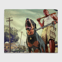 Плед флисовый Собака из GTA, цвет: 3D-велсофт