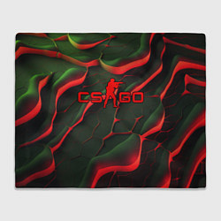 Плед флисовый CSGO red green texture, цвет: 3D-велсофт