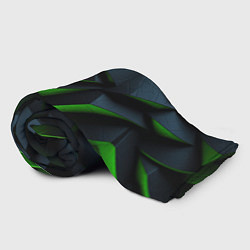 Плед флисовый Черные и зеленые плиты, цвет: 3D-велсофт — фото 2