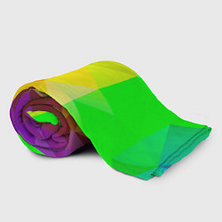 Плед флисовый Жёлто-зелёная геометрия, цвет: 3D-велсофт — фото 2