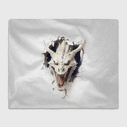 Плед Белый дракон выглядывает из стены