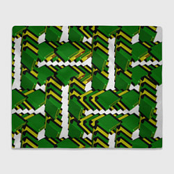 Плед флисовый Зеленая микросхема, цвет: 3D-велсофт