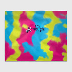 Плед флисовый I Am Kenough Tie-Dye, цвет: 3D-велсофт