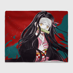 Плед флисовый Nezuko Kamado арт, цвет: 3D-велсофт