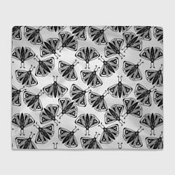 Плед флисовый Butterflies - gothic pattern, цвет: 3D-велсофт