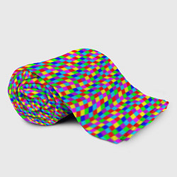 Плед флисовый Цветные клетки искажение, цвет: 3D-велсофт — фото 2