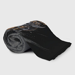 Плед флисовый Балудрс гейт лого - черно-белый, цвет: 3D-велсофт — фото 2