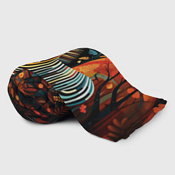Плед флисовый Зебра в стиле фолк-арт, цвет: 3D-велсофт — фото 2