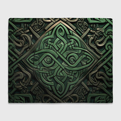 Плед флисовый Симметричный узор в ирландском стиле, цвет: 3D-велсофт
