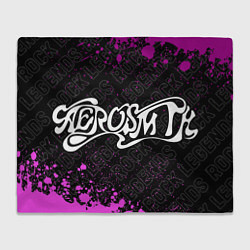 Плед флисовый Aerosmith rock legends по-горизонтали, цвет: 3D-велсофт