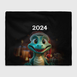 Плед флисовый Дракон символ года 2024, цвет: 3D-велсофт