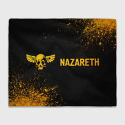 Плед флисовый Nazareth - gold gradient по-горизонтали, цвет: 3D-велсофт